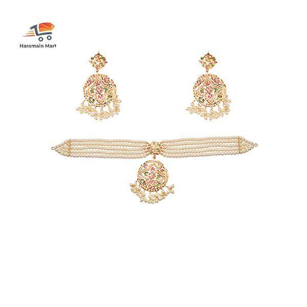 Pearl Choker Jewellery Necklace Set