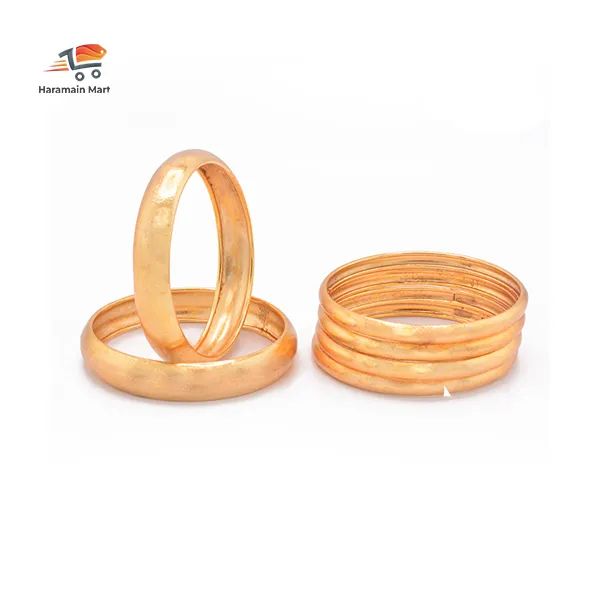 Bangles Set, Round Gold Platinum Bangles Set, 6pcs set Gold Bangle Bracelet, Gold Plated Women wear, Party Bangles.