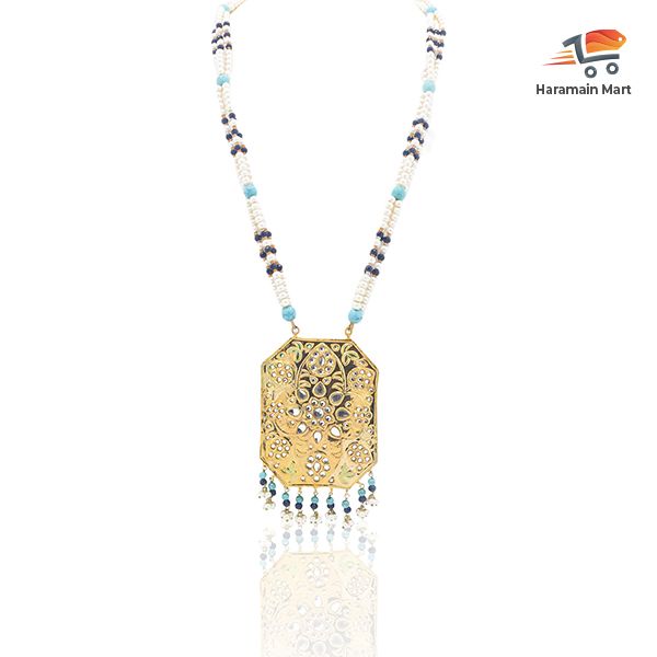 Pearl Necklace, Long Pendent, Pearl thread style Necklace with Stones, Women Timeless Pearls & Crystals.