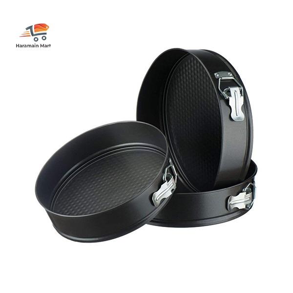 3 Set Black Round Aluminum Non-Stick Cake Pan