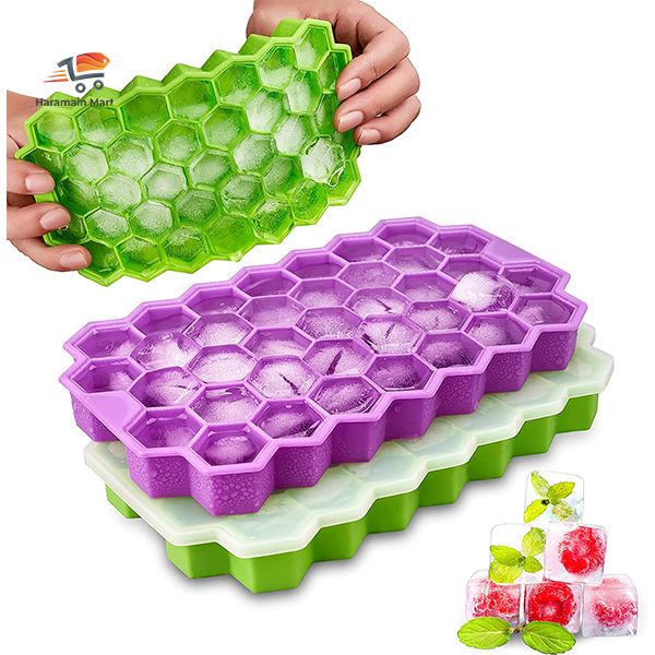 Silicon Honeycomb Ice Tray With Lid