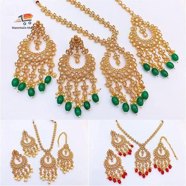 Earings with Necklace, Beautiful Chandbali Earrings with Necklace, Necklace.
