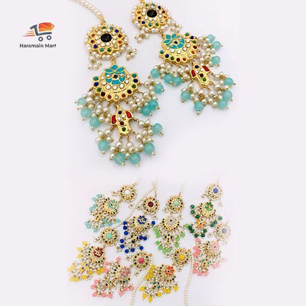 Kundan Pearl Long Jhumka Set, Kundan Big Jhumka Style Earrings, Jewelry Set, South Indian Earrings, Punjabi Earrings, Pa