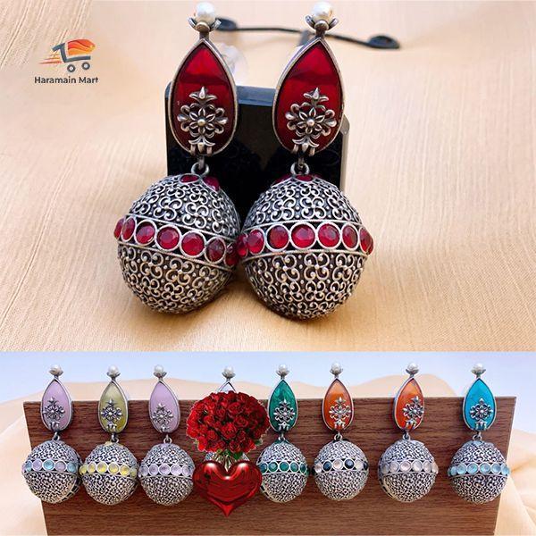 Light Weight Pearl Drop Big Jhumka, Earrings Jewelry, Traditional Indian Jewelry Meenakari, Earrings for Women.