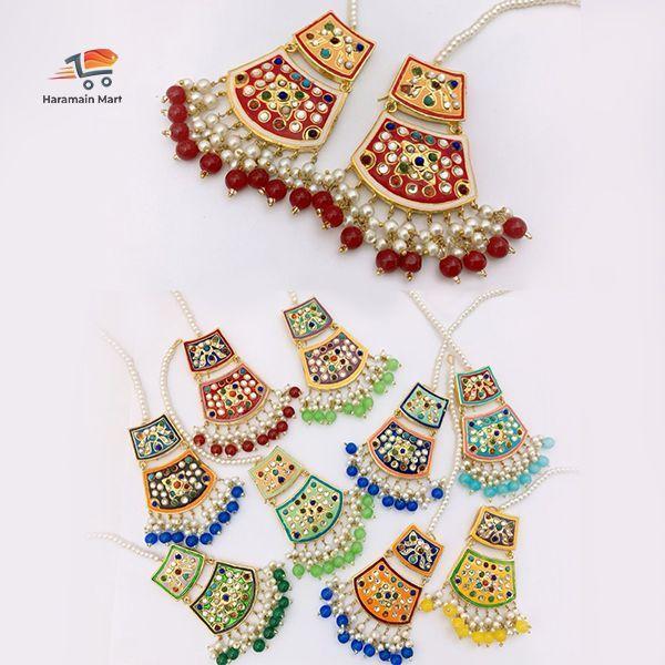 Meenakari Bahawalpuri Earrings, Exquisite Bahawalpuri Meenakari Earings, Jhumka Article.