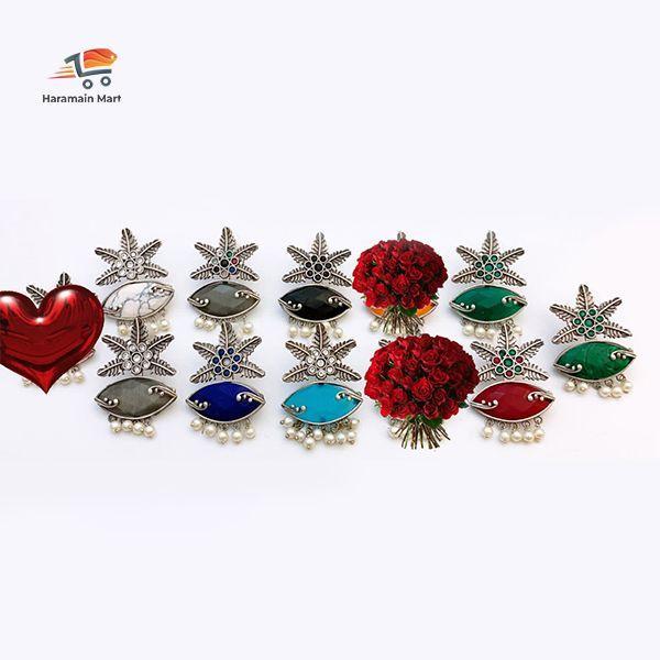 Old Stone Stud Earrings